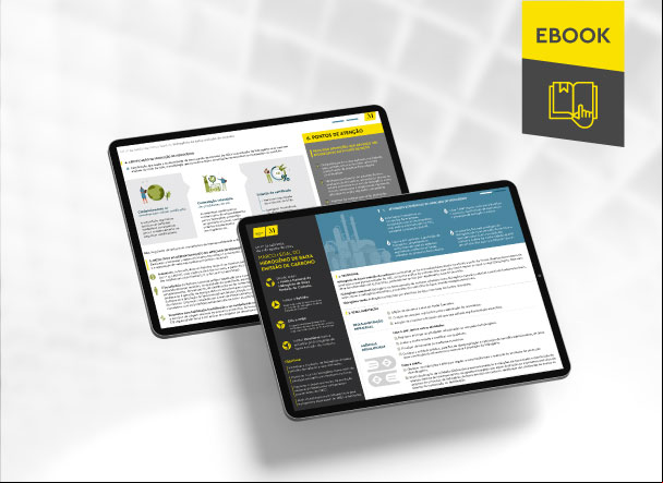 Mockup of tablets reflecting the e-book's internal content