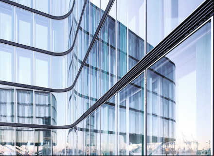 Front view of mirrored structure