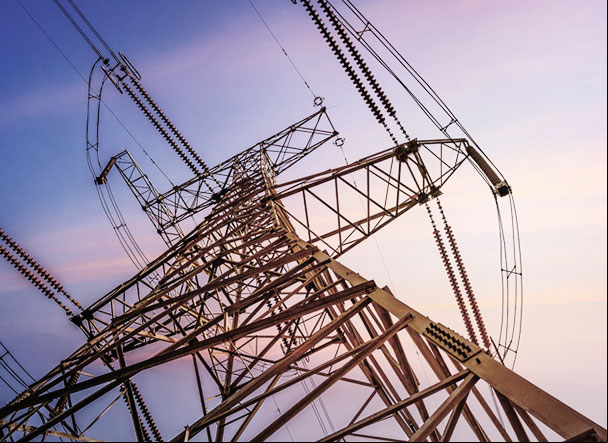 Imagem inferior de antena de energia elétrica