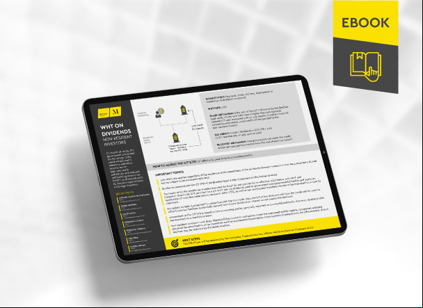 Mockup ilustrativo de dois tablets, um acima do outro, com imagens do conteúdo interno do e-book. No canto superior direito, faixa descritiva nas cores amarelo e cinza, com o nome 
